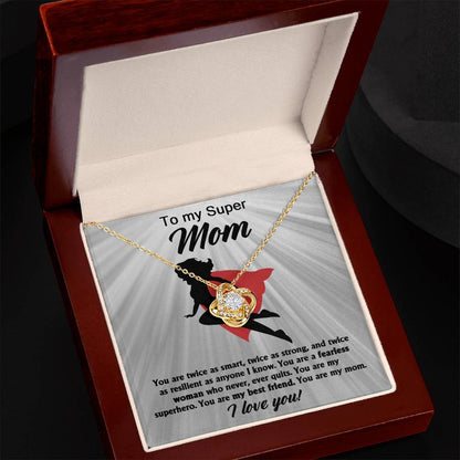Mom - A Fearless Woman - Love Knot Necklace