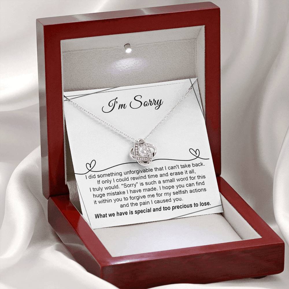 Sorry - Breaking My Heart - Love Knot Necklace