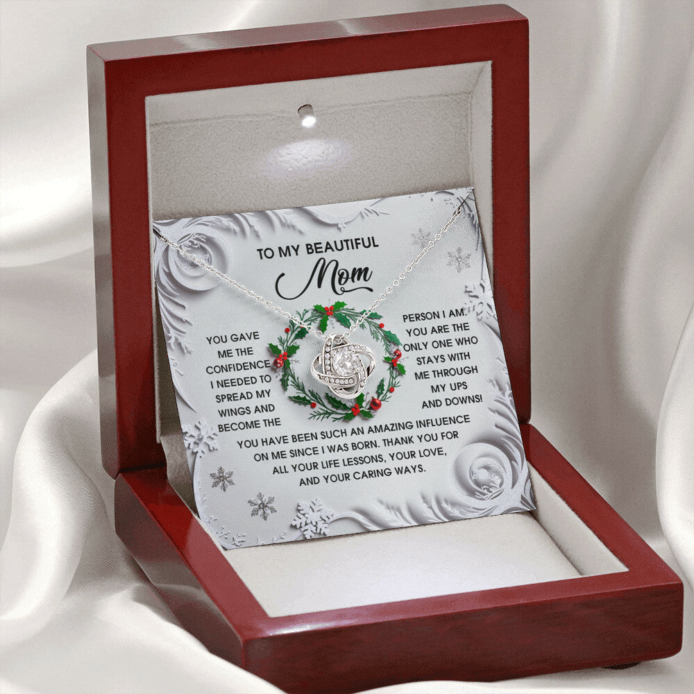 Mom - Spread My Wings - Love Knot Necklace