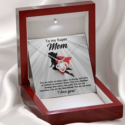 Mom - A Fearless Woman - Love Knot Necklace