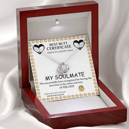 Love Certificate - Best Butt - Love Knot Necklace