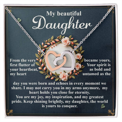 Daughter - First Flutter - Interlocking Hearts