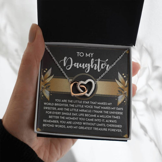 Daughter - Greatest Treasure - Interlocking Hearts