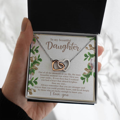 Daughter - First Smile - Interlocking Hearts