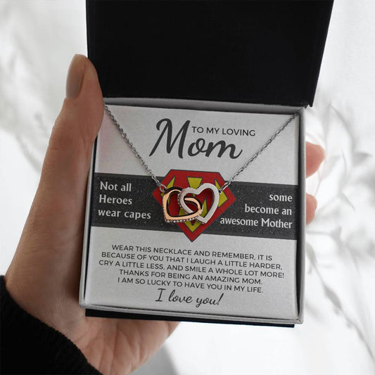 Mom - Awesome Mother - Interlocking Hearts