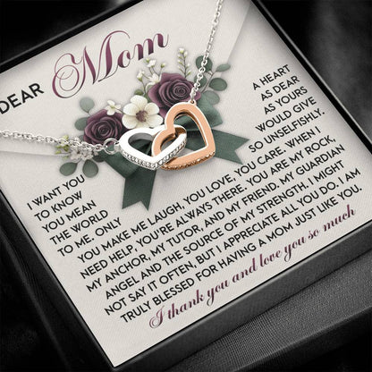 Mom - Guardian Angel - Interlocking Hearts