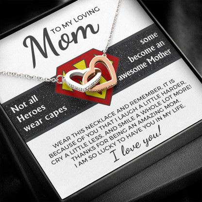 Mom - Awesome Mother - Interlocking Hearts