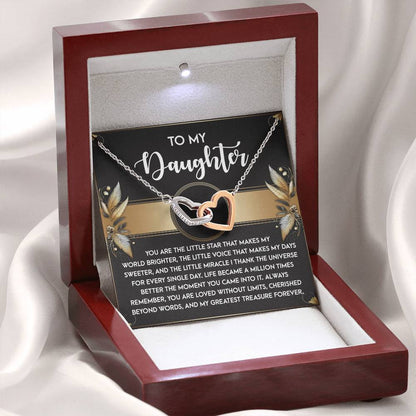 Daughter - Greatest Treasure - Interlocking Hearts