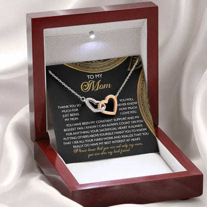 Mom - Best Friend - Interlocking Hearts