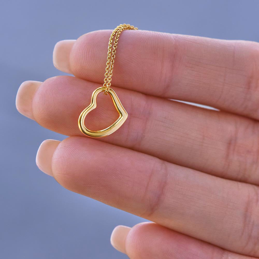 To My Soulmate - Strong As A Rock - Delicate Heart Necklace