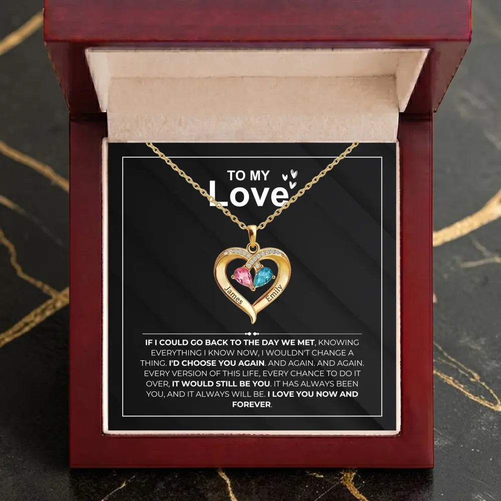 Always Yours - Birthstone Heart Necklace