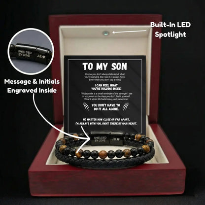 To My Son - The Guardian - Tiger's Eye Bracelet Gift