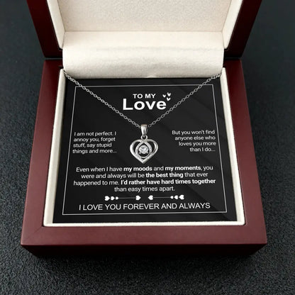 To My Love - Forever & Always Heart Necklace Set