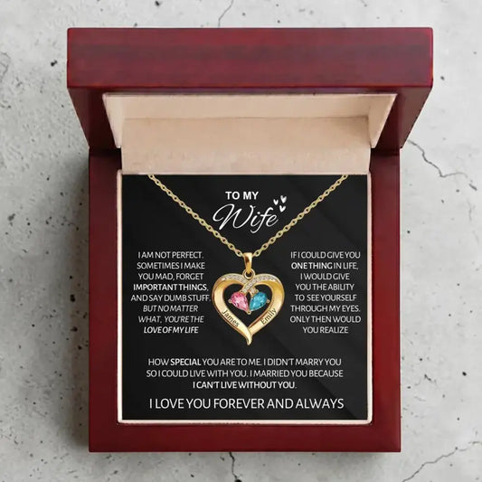 Always Yours - Birthstone Heart Necklace Gift