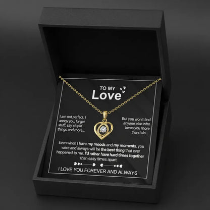 To My Love - Forever & Always Heart Necklace Set